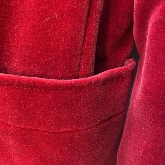 Vintage Club XIX Red Velvet Blazer Jacket Size 8 - Picture 4 of 11